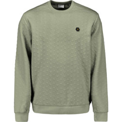 No Excess Sweater crewneck jacquard light army