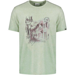 No Excess T-shirt crewneck melange chest prin mint