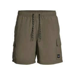Jack & Jones Heren zwemshort jpstnaxos cargo effen donker