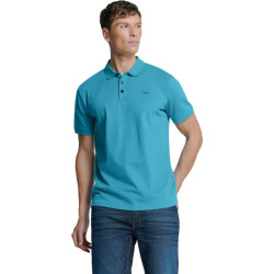 No Excess Polo pique solid stretch seablue
