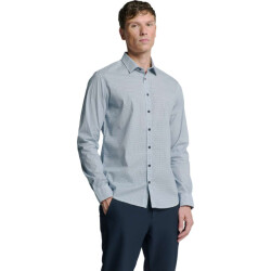 No Excess Shirt stretch allover printed seablue