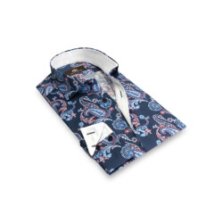 Circle of Gentlemen Jimmy allover print overhemd in stretch kwaliteit
