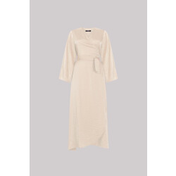 Jansen Amsterdam Sil jurk sq 567 wrap long sand