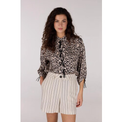Jansen Amsterdam Robine blouse wa798 3/4 sleeve bowdetails sand