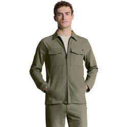 No Excess Overshirt full zipper stretch sedoc light army