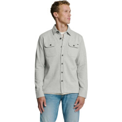No Excess Overshirt button closure sweat grey melange