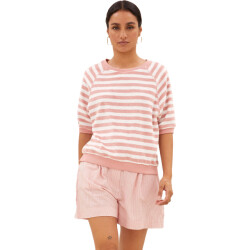 By-Bar Amsterdam Neva slub stripe top rose slub stripe