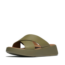 FitFlop F-mode leather flatform cross slides