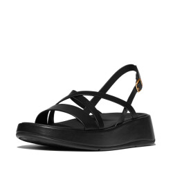 FitFlop F-mode leather flatform strappy back-strap sandals
