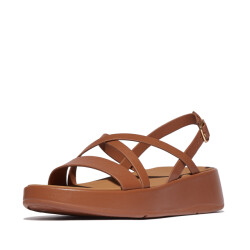FitFlop F-mode leather flatform strappy back-strap sandals