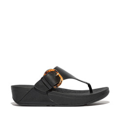 FitFlop Lulu resin-buckle leather toe-post sandals