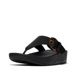 FitFlop Lulu resin-buckle leather toe-post sandals