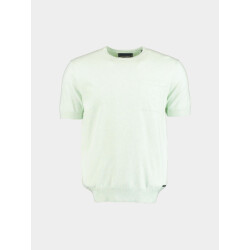 Scotland Blue T-shirt korte mouw yvan knitted t-shirt melange 25108yv58sb/311 pistachio