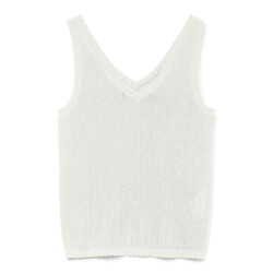 Vero Moda vmluxlight pointelle sl v-neck top 10330773 snow white