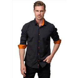 Rusty Neal Italian-style heren overhemd slim fit model zwart -