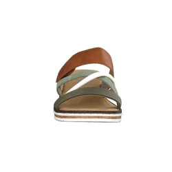 Rieker Sandaal v3652-91 olive/offwhite/mint/cayenne