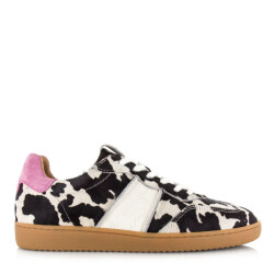 DWRS Label Dwrs poona cow hair on off white/pink lage sneakers dames