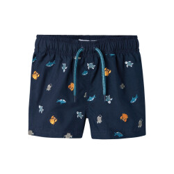 Name It Jongens zwemshorts nmmzoo zeedieren print donkerblauw