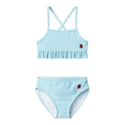 Name It Meisjes bikini set nmfzammer gestreept lieveheersbeestjes print lichtblauw