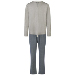 Phil & Co Heren pyjama set lang grijs/blauw