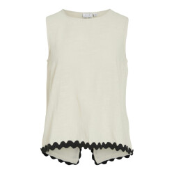 Vila Vimanda wavy o-neck sl top off-white