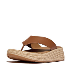FitFlop F-mode espadrille leather flatform t/post sandals
