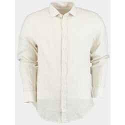 Blue Coast Casual hemd lange mouw 100% linnen, met fijn streepje 118r/0002 crudo