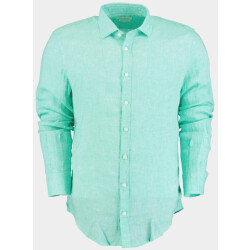 Blue Coast Casual hemd lange mouw 100% linnen, regular fit 118l/0045 verde