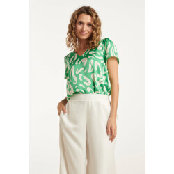 Smashed Lemon 25083 satin top met te animal print |