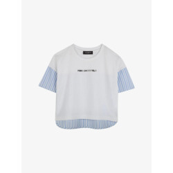 Karl Lagerfeld Meisjes t-shirt wit blauw