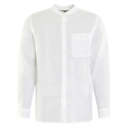Woolrich Heren band collar linen shirt
