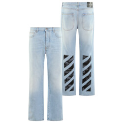 Off White Heren fresco diag relaxed jeans blau