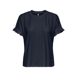 Only Onlsmilla ss frill mix top cs jrs navy