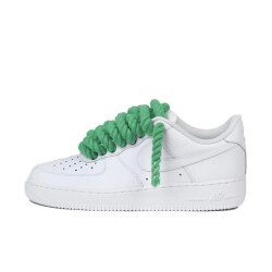 Nike Air force 1 low rope laces green custom