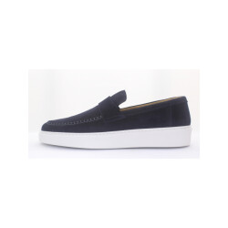Giorgio 13710 suede loafer donkerblauw witte zool