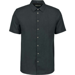 No Excess Shirt short sleeve solid with linen dark steel