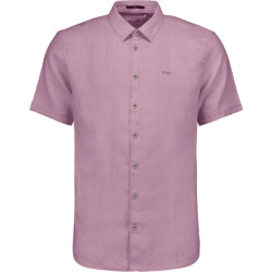 No Excess Shirt short sleeve solid with linen mauve