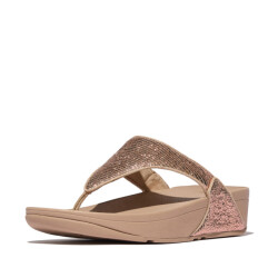 FitFlop Lulu crinkled-shimmer toe-post sandals