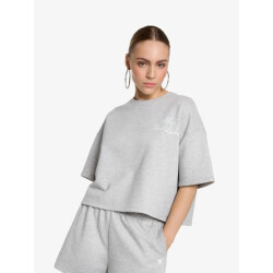 Alix The Label Dames t-shirt sweat light grey melange