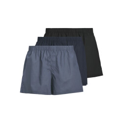 Jack & Jones Heren wijde boxershorts geweven katoen jacmilano 3-pack donkerblauw/zwart