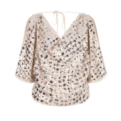Dante 6 D6 avy sequined draped top