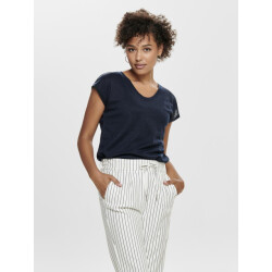 Only Onlsilvery s/s v neck lurex top jrs