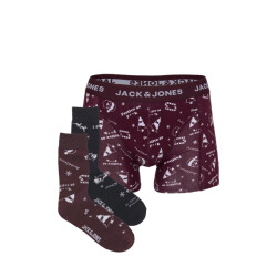 Jack & Jones Heren kerst giftbox sokken + boxershort jacsnowflake