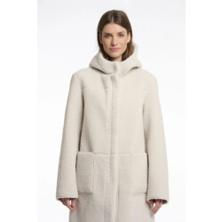 Rino & Pelle Alina.7002511 rino en pelle reversible hooded coat birch
