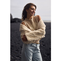 Nukus Nkf07000 9 intarsia spencer sand