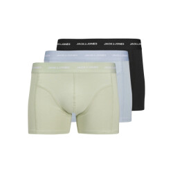 Jack & Jones Heren boxershorts trunks jactom bamboe 3-pack zwart/lichtblauw/lichtgroen