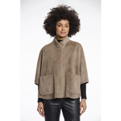 Rino & Pelle Dewi.7002511 rino en pelle faux fur cape toffee