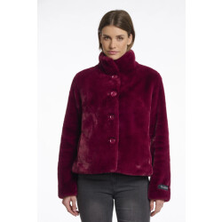 Rino & Pelle Vie.7002511 rino en pelle single breasted fake fur jacket sugar plum