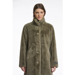 Rino & Pelle Nonna.7002511 rino en pelle single breasted fake fur coat green ash