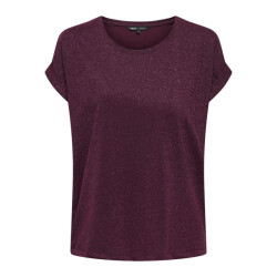 Only Onlmoster glitter ss top jrs wijn